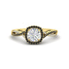 Load image into Gallery viewer, round-cut-halo-diamond-engagement-ring-with-black-diamond-in-FD11140RORGBLACKANGLE3-NL-YG
