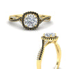 Load image into Gallery viewer, round-cut-halo-diamond-engagement-ring-with-black-diamond-in-FD11140RORGBLACKANGLE3-NL-YG