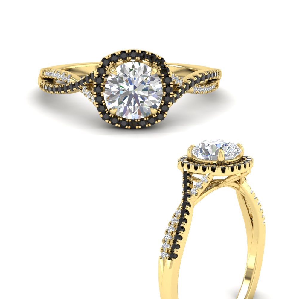 round-cut-halo-diamond-engagement-ring-with-black-diamond-in-FD11140RORGBLACKANGLE3-NL-YG