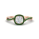 Load image into Gallery viewer, round-cut-halo-diamond-engagement-ring-with-emerald-in-FD11140RORGEMGRANGLE3-NL-RG
