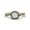 Load image into Gallery viewer, round-cut-halo-diamond-engagement-ring-with-emerald-in-FD11140RORGEMGRANGLE3-NL-RG