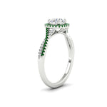 Load image into Gallery viewer, round-cut-halo-diamond-engagement-ring-with-emerald-in-FD11140RORGEMGRANGLE3-NL-WG
