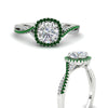 Load image into Gallery viewer, round-cut-halo-diamond-engagement-ring-with-emerald-in-FD11140RORGEMGRANGLE3-NL-WG