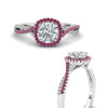 Load image into Gallery viewer, round-cut-halo-diamond-engagement-ring-with-pink-sapphire-in-FD11140RORGSADRPIANGLE3-NL-WG