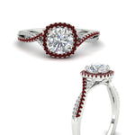Load image into Gallery viewer, round-cut-halo-diamond-engagement-ring-with-ruby-in-FD11140RORGRUDRANGLE3-NL-WG
