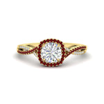 Load image into Gallery viewer, round-cut-halo-diamond-engagement-ring-with-ruby-in-FD11140RORGRUDRANGLE3-NL-YG
