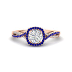 Load image into Gallery viewer, round-cut-halo-diamond-engagement-ring-with-sapphire-in-FD11140RORGSABLANGLE3-NL-RG
