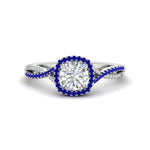 Load image into Gallery viewer, round-cut-halo-diamond-engagement-ring-with-sapphire-in-FD11140RORGSABLANGLE3-NL-WG
