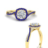 Load image into Gallery viewer, round-cut-halo-diamond-engagement-ring-with-sapphire-in-FD11140RORGSABLANGLE3-NL-YG