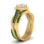 Load image into Gallery viewer, round-cut-halo-emerald-infinity-bridal-set-in-yellow-gold-FD9212ROGEMGR-NL-YG-B2.jpg

