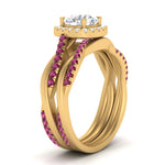Load image into Gallery viewer, round-cut-halo-pink-sapphire-infinity-bridal-set-in-yellow-gold-FD9212ROGSADRPI-NL-YG-B2.jpg