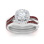 Load image into Gallery viewer, round-cut-halo-ruby-infinity-bridal-set-in-white-gold-FD9212ROGRUDR-NL-WG-B2.jpg
