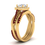 Load image into Gallery viewer, round-cut-halo-ruby-infinity-bridal-set-in-yellow-gold-FD9212ROGRUDR-NL-YG-B2.jpg
