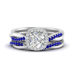 Load image into Gallery viewer, round-cut-halo-sapphire-infinity-bridal-set-in-white-gold-FD9212ROGSABL-NL-WG-B2.jpg