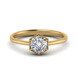 Load image into Gallery viewer, round-cut-hexagon-solitaire-engagement-ring-in-yellow-gold-FD9162ROR-NL-YG
