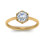 Load image into Gallery viewer, round-cut-hexagon-solitaire-engagement-ring-in-yellow-gold-FD9162RORANGLE5-NL-YG
