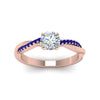 Load image into Gallery viewer, round-cut-infinity-twist-diamond-engagement-ring-with-blue-sapphire-in-14K-rose-gold-FD8253RORGSABL-NL-RG