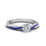 Load image into Gallery viewer, round-cut-infinity-twist-diamond-engagement-ring-with-blue-sapphire-in-14K-white-gold-FD8253RORGSABL-NL-WG

