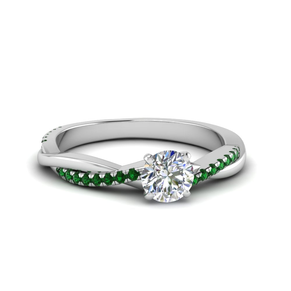 Round+Cut+Infinity+Twist+Lab+Diamond+Engagement+Ring+With+Emerald+In+White+Gold-FD8253FANCYI-3