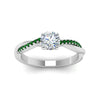 Load image into Gallery viewer, Round+Cut+Infinity+Twist+Lab+Diamond+Engagement+Ring+With+Emerald+In+White+Gold-FD8253FANCYI-3