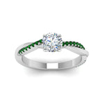 Load image into Gallery viewer, Round+Cut+Infinity+Twist+Lab+Diamond+Engagement+Ring+With+Emerald+In+White+Gold-FD8253FANCYI-3
