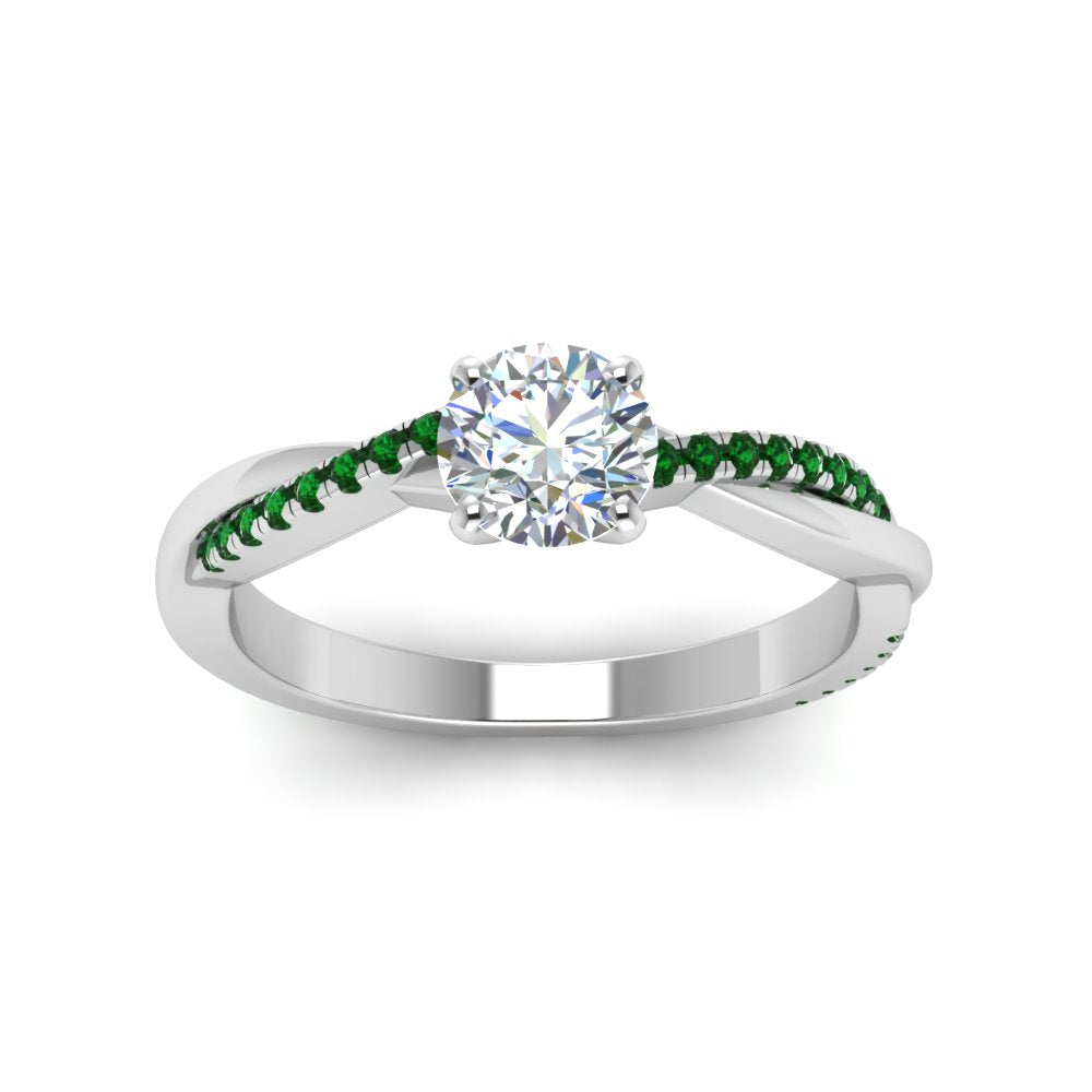 Round+Cut+Infinity+Twist+Lab+Diamond+Engagement+Ring+With+Emerald+In+White+Gold-FD8253FANCYI-3