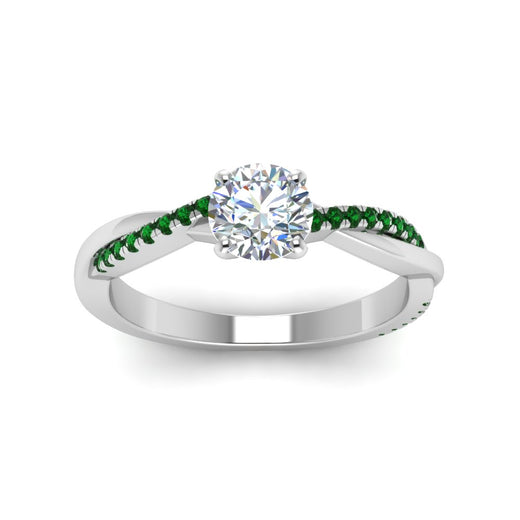 Round+Cut+Infinity+Twist+Lab+Diamond+Engagement+Ring+With+Emerald+In+White+Gold-FD8253FANCYI-3