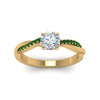 Load image into Gallery viewer, round-cut-infinity-twist-diamond-engagement-ring-with-emerald-in-14K-yellow-gold-FD8253RORGEMGR-NL-YG