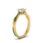 Load image into Gallery viewer, round-cut-infinity-twist-diamond-engagement-ring-with-emerald-in-14K-yellow-gold-FD8253RORGEMGR-NL-YG
