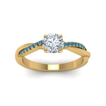 Load image into Gallery viewer, round-cut-infinity-twist-diamond-engagement-ring-with-ice-blue-topaz-in-14K-yellow-gold-FD8253RORGICBLTO-NL-YG
