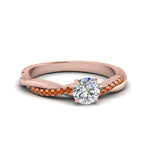 Load image into Gallery viewer, round-cut-infinity-twist-diamond-engagement-ring-with-orange-sapphire-in-14K-rose-gold-FD8253RORGSAOR-NL-RG
