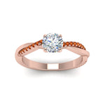 Load image into Gallery viewer, round-cut-infinity-twist-diamond-engagement-ring-with-orange-sapphire-in-14K-rose-gold-FD8253RORGSAOR-NL-RG
