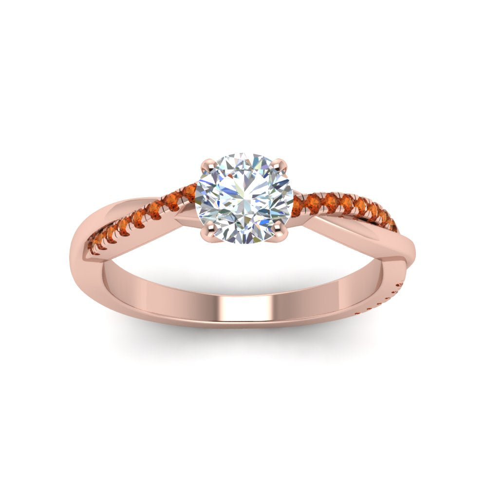 round-cut-infinity-twist-diamond-engagement-ring-with-orange-sapphire-in-14K-rose-gold-FD8253RORGSAOR-NL-RG
