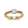Load image into Gallery viewer, round-cut-infinity-twist-diamond-engagement-ring-with-pink-sapphire-in-14K-yellow-gold-FD8253RORGSADRPI-NL-YG
