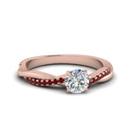 Load image into Gallery viewer, round-cut-infinity-twist-diamond-engagement-ring-with-ruby-in-14K-rose-gold-FD8253RORGRUDR-NL-RG
