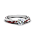Load image into Gallery viewer, round-cut-infinity-twist-diamond-engagement-ring-with-ruby-in-14K-white-gold-FD8253RORGRUDR-NL-WG
