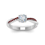 Load image into Gallery viewer, round-cut-infinity-twist-diamond-engagement-ring-with-ruby-in-14K-white-gold-FD8253RORGRUDR-NL-WG
