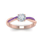 Load image into Gallery viewer, round-cut-infinity-twist-diamond-engagement-ring-with-violac-topaz-in-14K-rose-gold-FD8253RORGVITO-NL-RG
