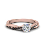 Load image into Gallery viewer, round-cut-infinity-twist-engagement-ring-with-black-diamond-in-14K-rose-gold-FD8253RORGBLACK-NL-RG
