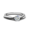 Load image into Gallery viewer, round-cut-infinity-twist-engagement-ring-with-black-diamond-in-14K-white-gold-FD8253RORGBLACK-NL-WG