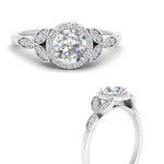 Load image into Gallery viewer, round-cut-lab-diamond-halo-engagement-ring-with-leaf-accents-in-platinum-FD9827RORANGLE3-NL-WG.jpg?v=1770891318