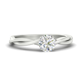 Round Cut Braided Shank Solitaire Engagement Ring