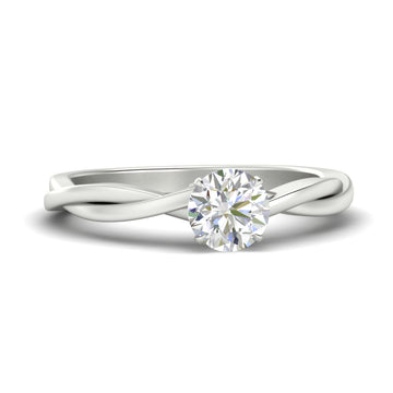 Round Cut Braided Shank Solitaire Engagement Ring