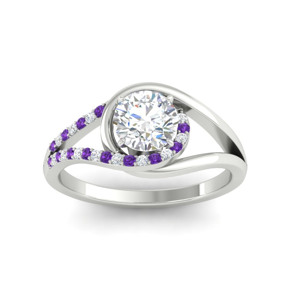 Swirl Split Diamond Ring For Women