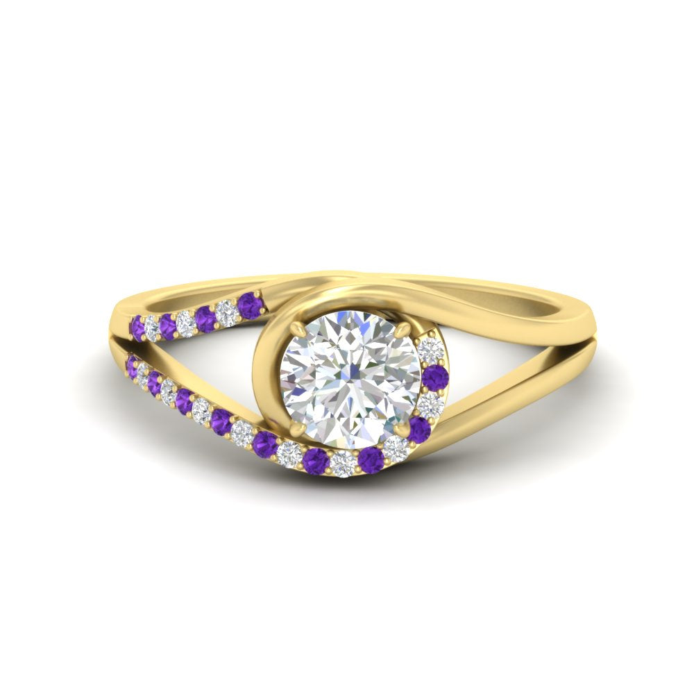 Swirl Split Diamond Ring For Women