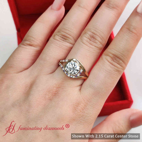 Swirl Split Diamond Ring For Women