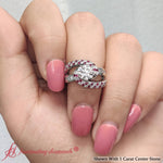 Load image into Gallery viewer, round-cut-lab-diamond-twist-swirl-halo-ring-with-ruby-in-FD10355ROR5-2.00CT-NL-WG
