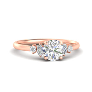 Round Cut Marquise And Round Accented Diamond Ring