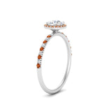 Load image into Gallery viewer, round-cut-orange-sapphire-halo-petite-engagement-ring-in-white-gold-FD8523RORGSAORANGLE3-NL-WG