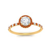 Load image into Gallery viewer, round-cut-orange-sapphire-halo-petite-engagement-ring-in-yellow-gold-FD8523RORGSAORANGLE3-NL-YG